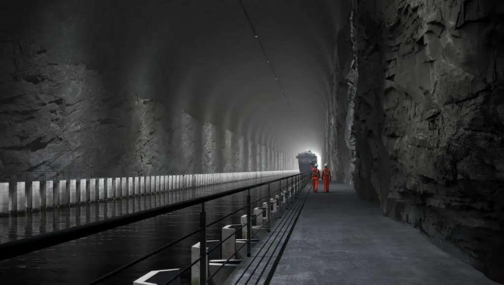 Stad skipstunnel - seilas i tunnelen